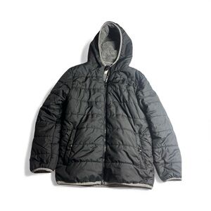 Cat & Jack 14 Black Hooded Quilted Jacket